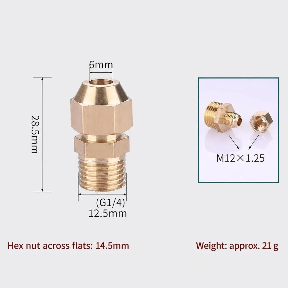 Brass Flare Adapter Gold 1/4