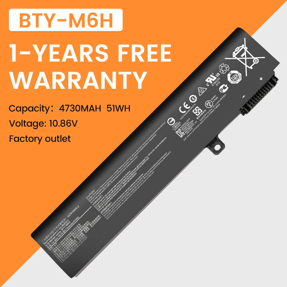 

BTY-M6H Battery For MSI GE62 GE72 GP62 GP72 GL62 GL72 GP62VR GP72VR PE60 PE70 MS-16J2 MS-16J3 MS-16J9 MS-1792 MS-1795