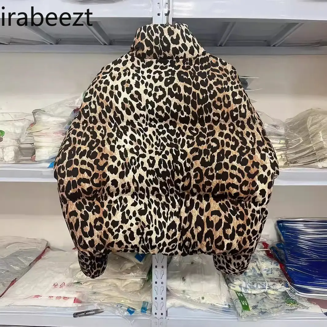 Leopard Print Fashion Streetwear Style Women's 2024 Autumn Wear Leisure Animal Print Stuffed Jacket Winter Clothes Women