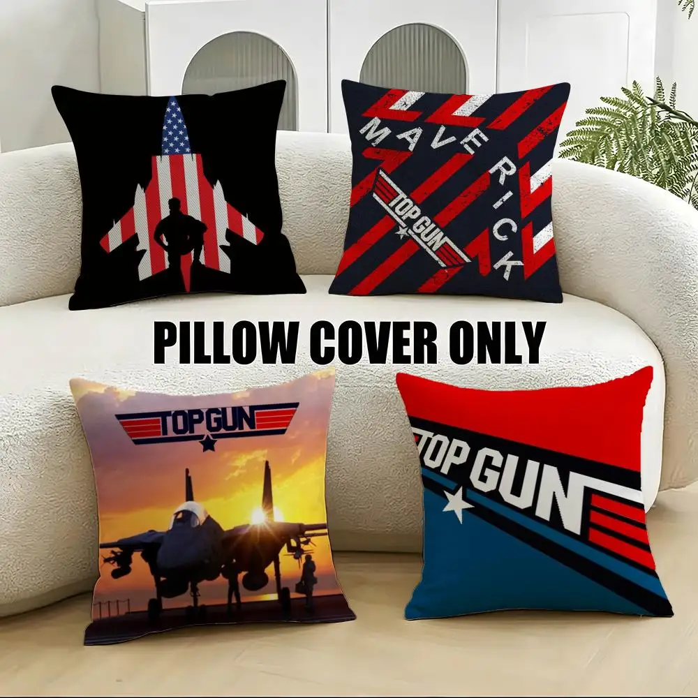 Film-Top GunS Cushion Cover 4Pcs Soft Plush Throw Pillow Covers 40x40 45x45 for Sofa Bedroom