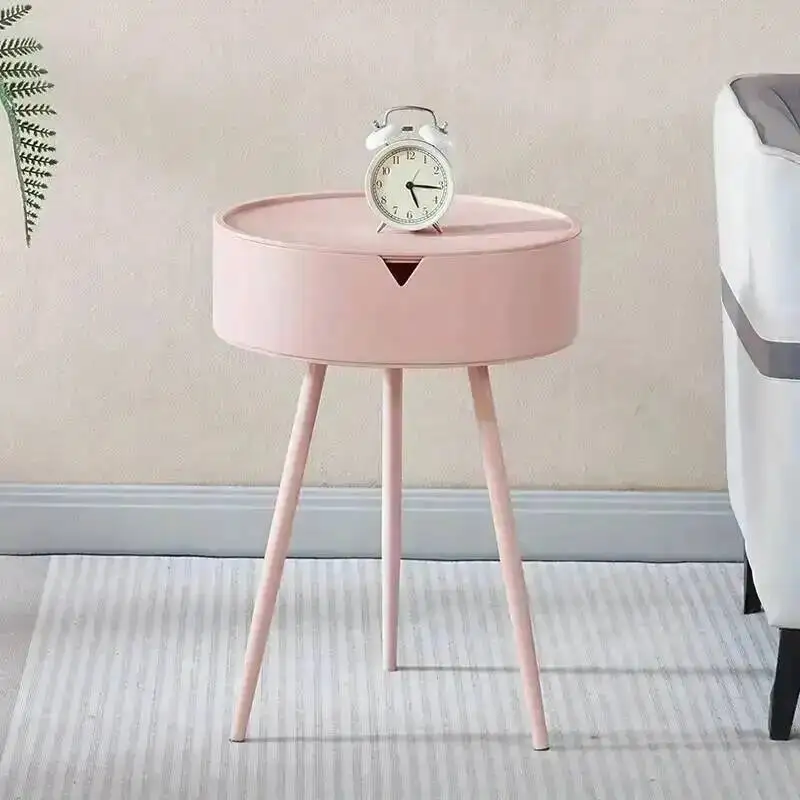 

Прикроватная тумбочка в скандинавском стиле, кремовая, с элементами металла, простая, современная, для дома, для хранения вещей