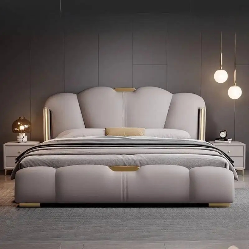 

Vintage Wooden Double Bed Nordic Elegant Soft Japanese Adults Double Bed Storage Lit Luxe Cloud Meubles De Chambre Furniture