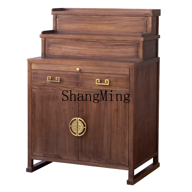 

HJ Chinese-style table three-layer Buddhist shrine vertical cabinet incense case Gongtai Buddhist cabinet household shrine