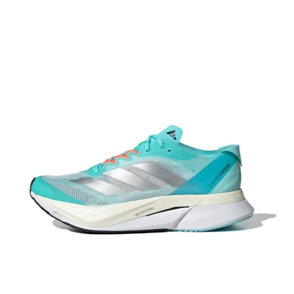 adidas Adizero Boston 12  Men's and Women's Classic Comfort Shock Absorption Low Top Casual Running Shoes blue