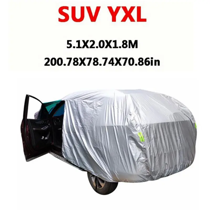 Universele Suv/Sedan Full Car Covers Buitenshuis Regen Sneeuw Bescherming Uv Auto Paraplu Zilver S-XXL Auto Case Cover