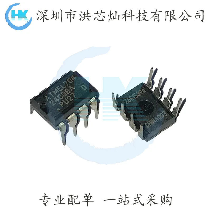 10PCS/LOT  AT24C08A-10PU-2.7 DIP-8 ATMEL eepm IC  Original, in stock. Power IC