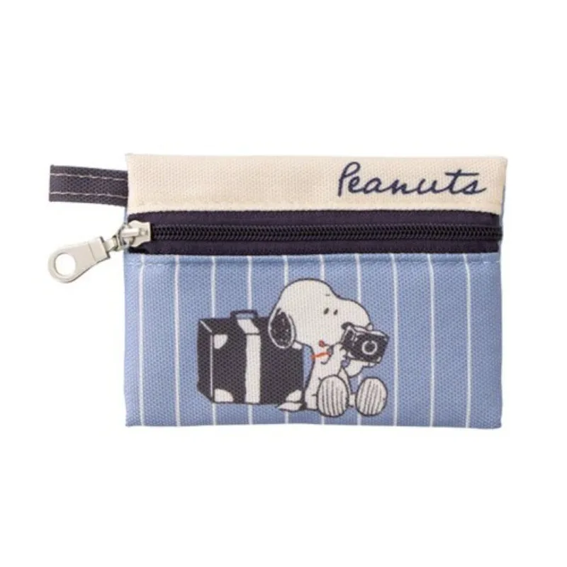 Bolsa de Maquiagem Portátil Leve com Zíper e Estampa Completa do Snoopy, Ideal para Uso Diário e Viagens