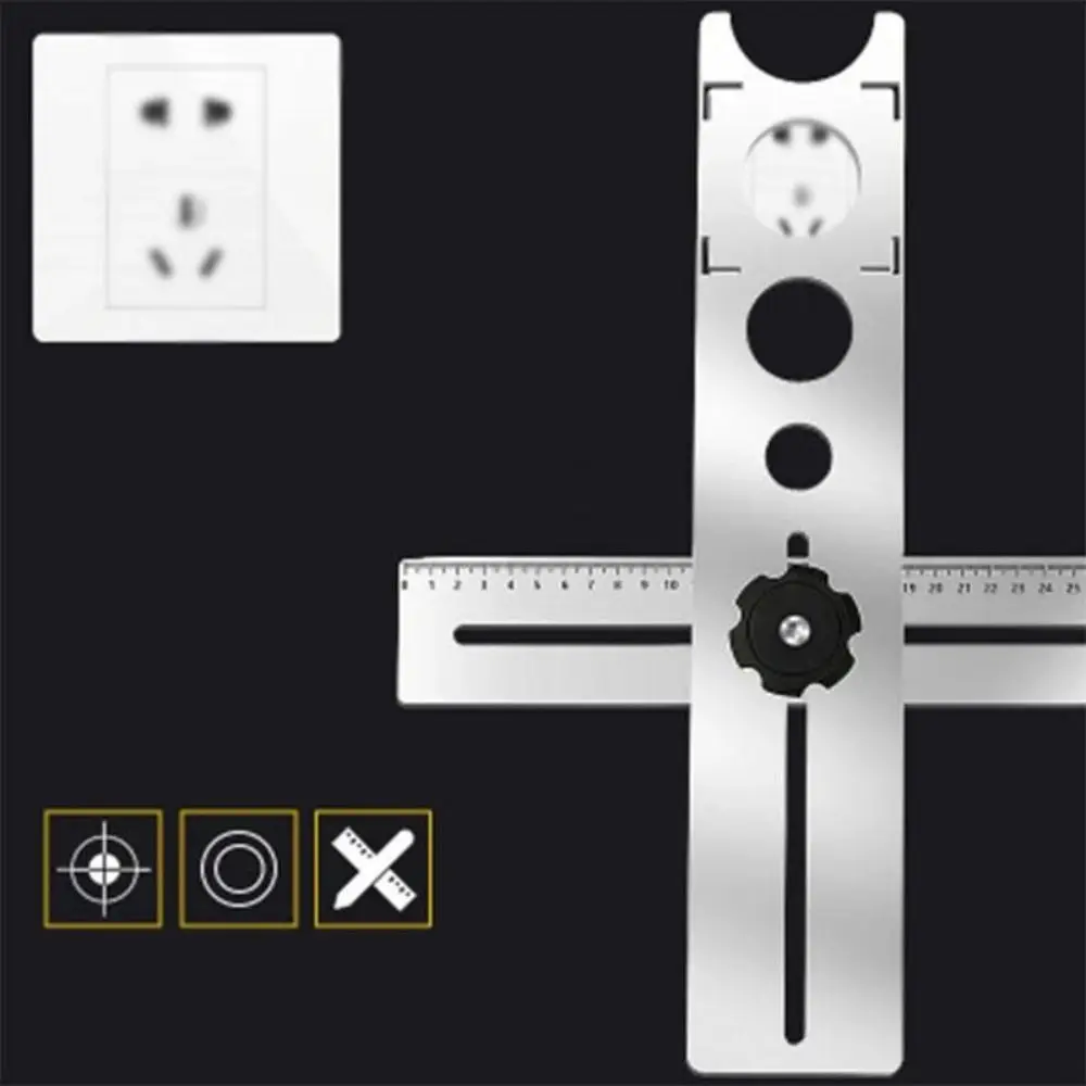 Multi-Functional Hand Measure Tools Position Ruler Puncher Hole Opener Locator Measuring Tools Drilling Hole Tools