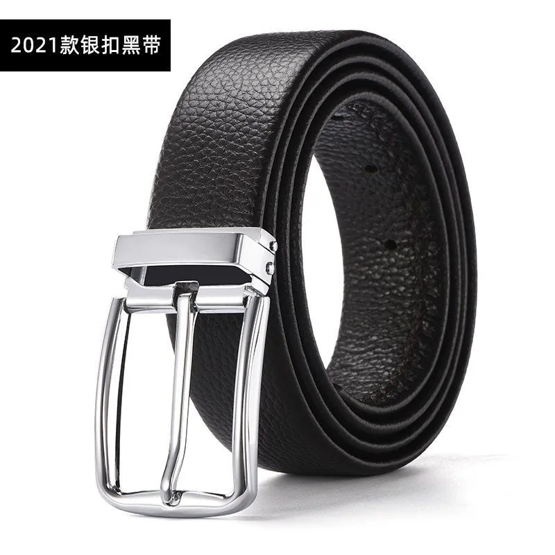 Belt Men's Head Layer Leather Men's Needle Buckle Belt Lychee Pattern Business Men's Pants Belt Business Casual