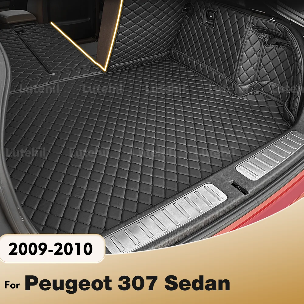 

Для Peugeot 307 седан 2009 2010, авто полное покрытие, коврик для багажника Lutehil, чехол для багажника автомобиля, коврик для багажника, аксессуары для интерьера