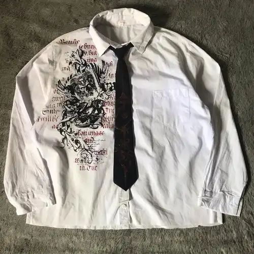 Camiseta gótica Retro de manga larga Y2K, nueva camiseta de aceptación Harajuku para hombres y mujeres, camiseta con estampado de letras de calavera Holy Writ, Tops de moda