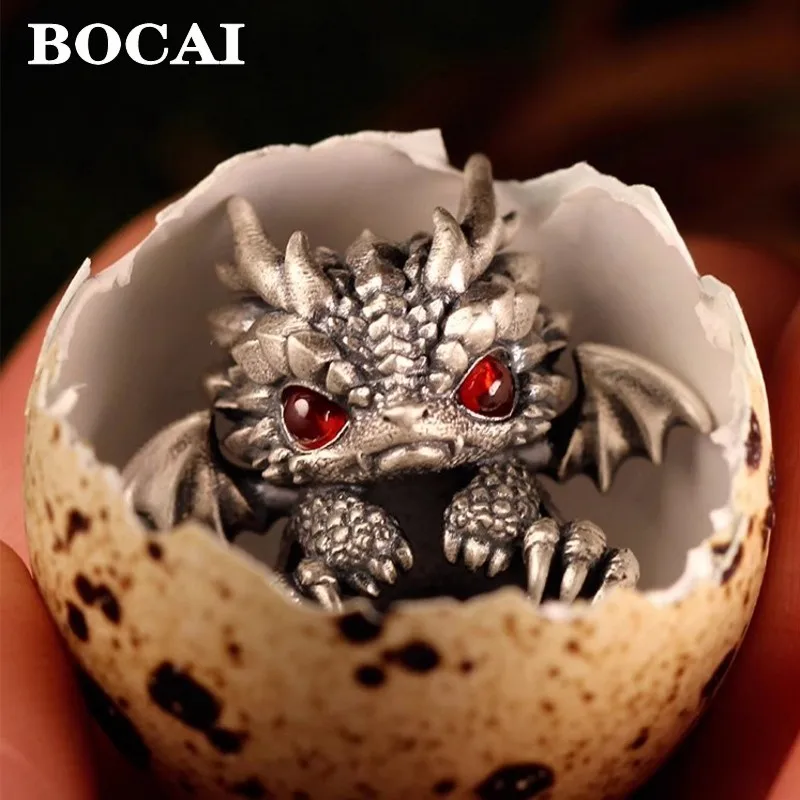 

BOCAI Original Zodiac Dragon Jewelry Retro S925 Silver Zodiac Red String Bracelet for Men and Women Couples Gifts Wholesale