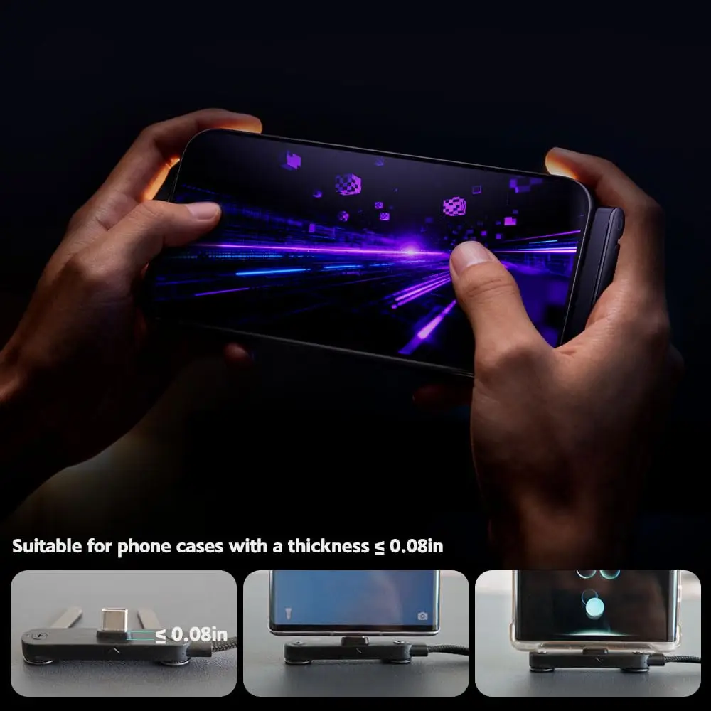 كابل USB C إلى USB C، كابل شحن سريع 240 وات بطول 5 أقدام، كابل شحن بحامل غير مرئي لسلسلة iPhone 17، Samsung Galaxy S25 S24