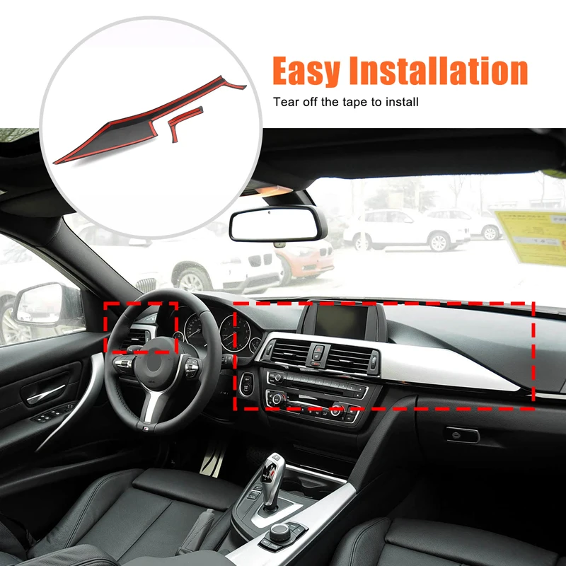 Для BMW 3 серии F30 F35 2013-2019 автомобильная приборная панель, украшения, аксессуары, украшение приборной панели из АБС-пластика из углеродного волокна