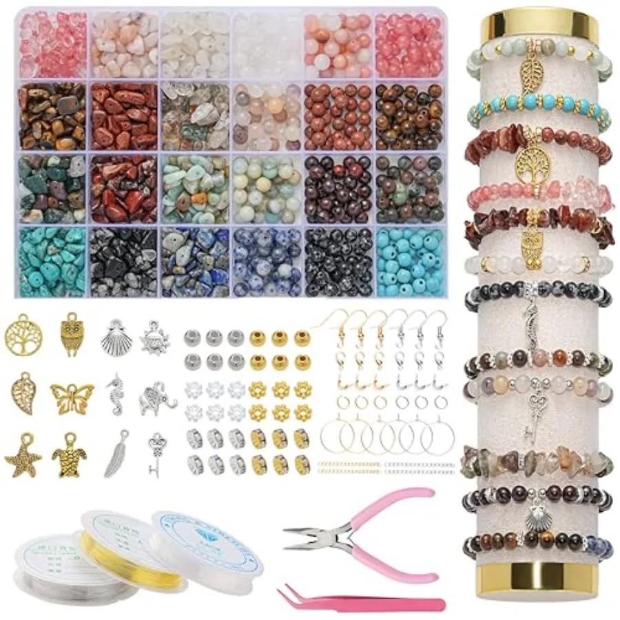 

Набор для изготовления браслетов Xyliise Natural Pearl для взрослых: бусины для браслетов, набор для создания украшений, DIY, кристаллическое дерево, Древо Жизни D