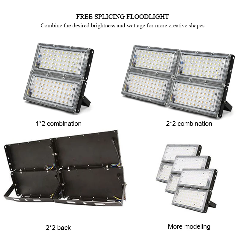 Reflector Led de espectro completo, lámpara de crecimiento de plantas, proyector de luz de calle hidropónica, 1/4 piezas