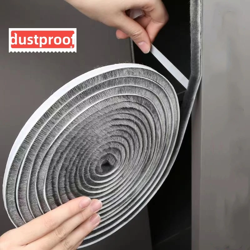 Self-adhesive Bristles Wool Pile Weatherstrip Door Window Brush Seal 7/9 X 5mm 9mm 12mm 15mm 23mm Warm Winter Gray White Brown
