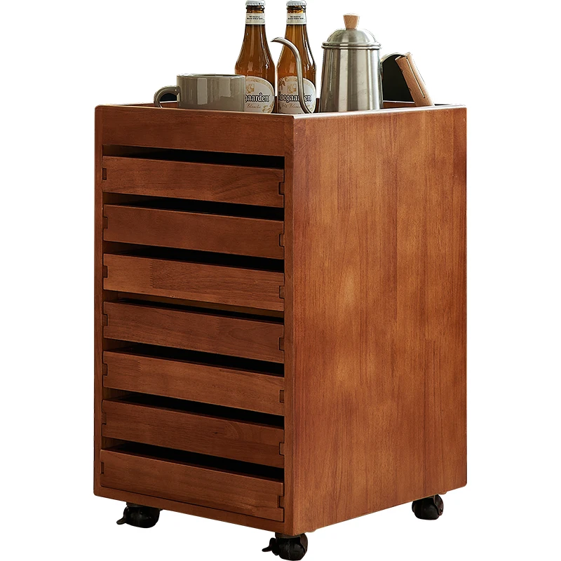 Francuska szafka retro z litego drewna pod biurkiem, szafka informacyjna, szuflada do nauki w domu, prosta nowoczesna krótka szafka