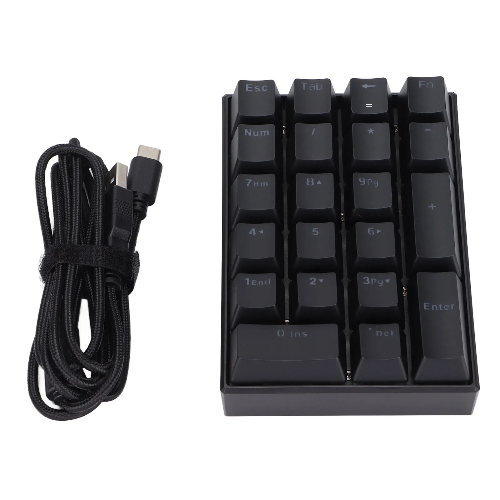 21 Tombol Keyboard Numerik USB Berkabel LED Keyboard Mekanis Keypad Numerik Digital Plug and Play untuk Komputer Laptop
