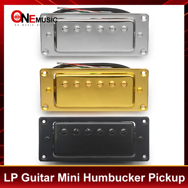 6-Hole Electric Guitar Mini Humbucker Pickup for LP Guitar Black/Gold/Chrome (Neck and Bridge are Universal)