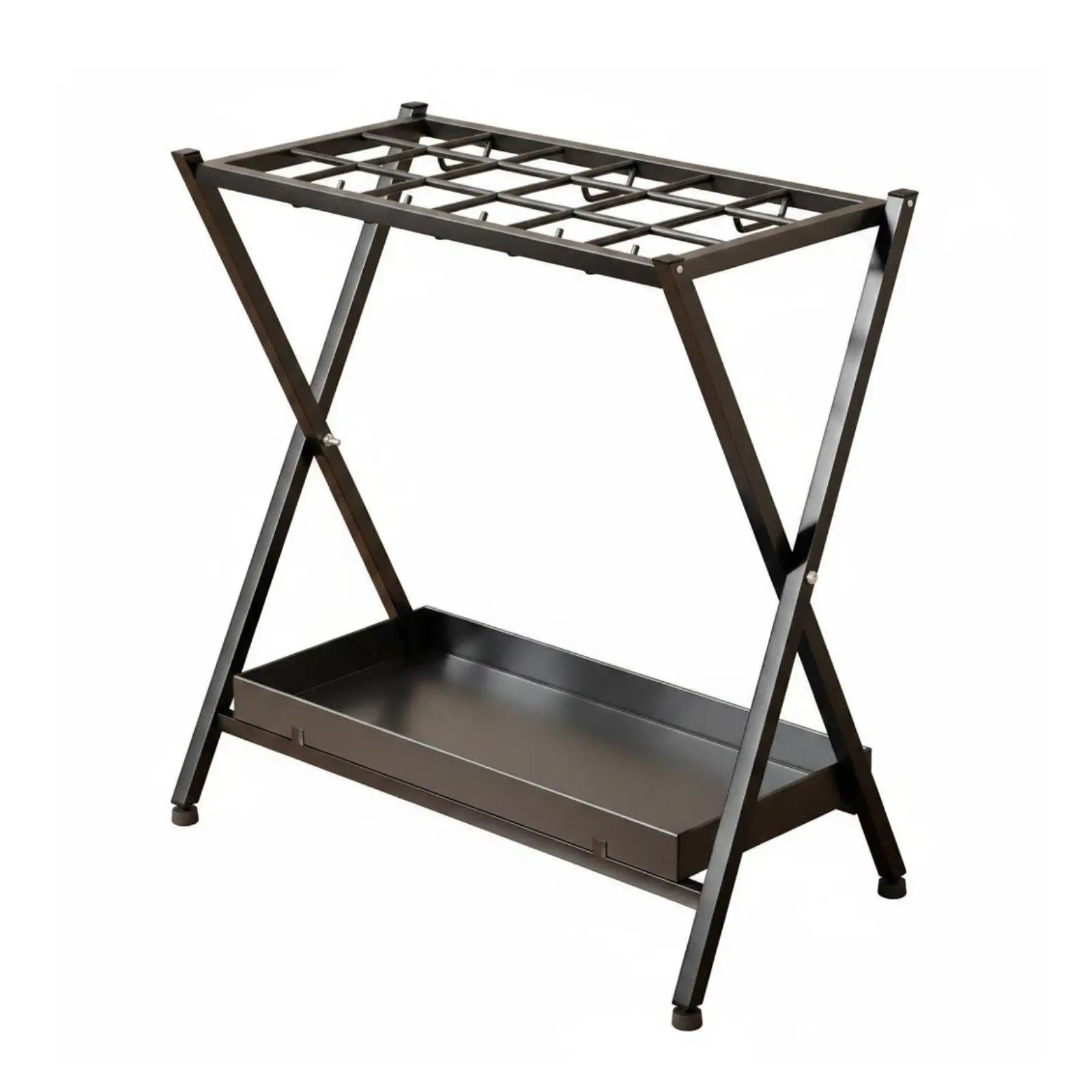 Sturdy Foldable Umbrella Holder Rack for Badminton Racket Storage with Bottom Tray for Home