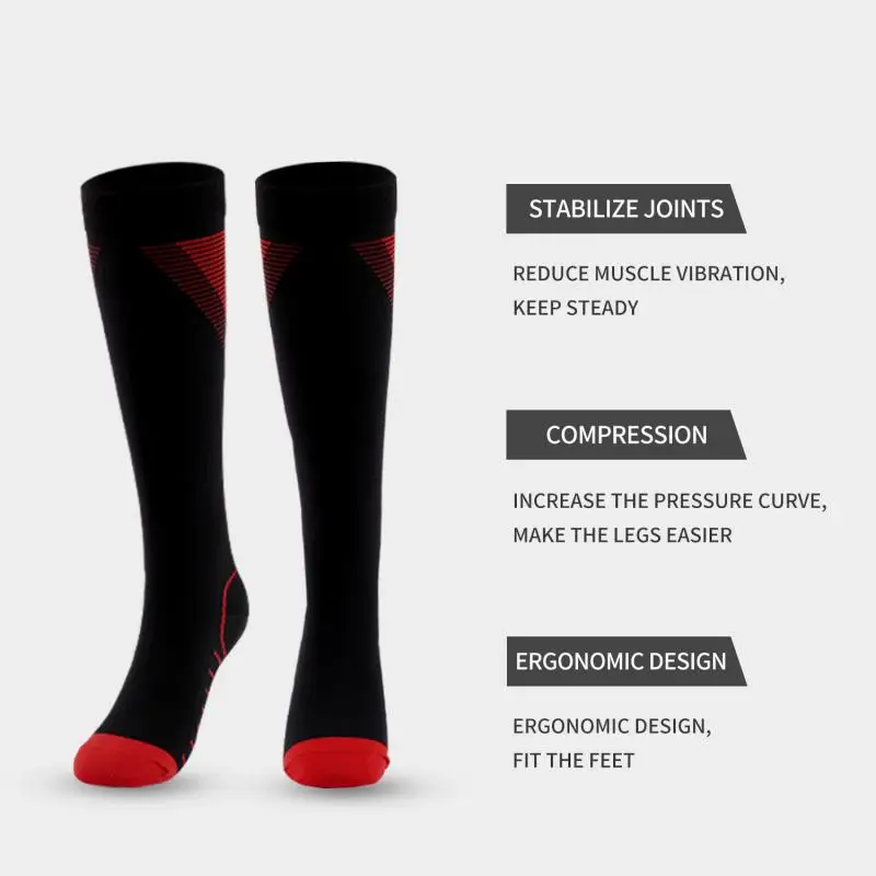 5pair  Black Red Women Professional Compression Socks Men Fitness Stripe Colorful New Shaped Running Stockings Stacks Color