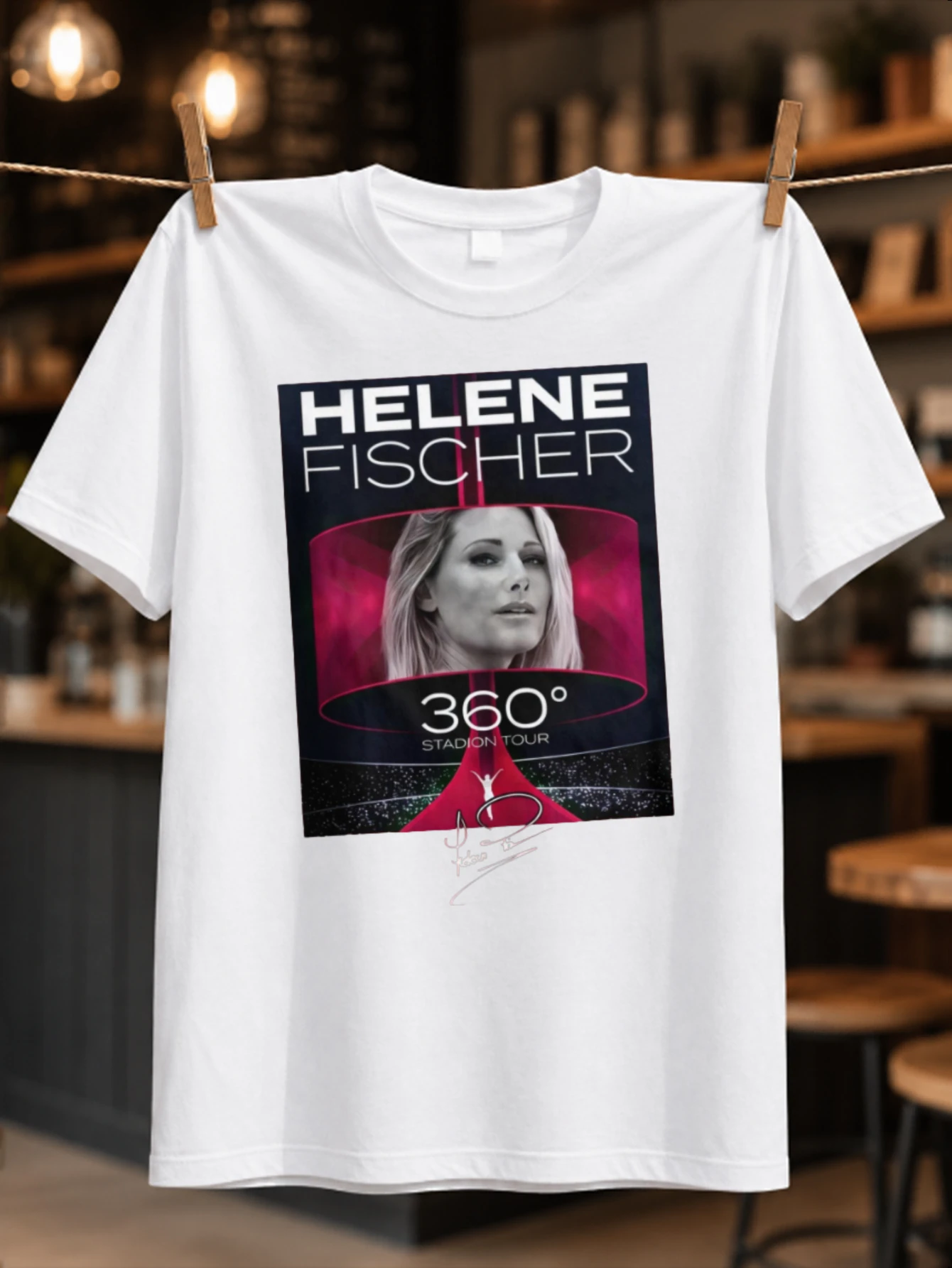 360 Stadium Tour portrait with red  stage frame and signature detail Retro Concert Fan Style  Unisex All T-Shirt