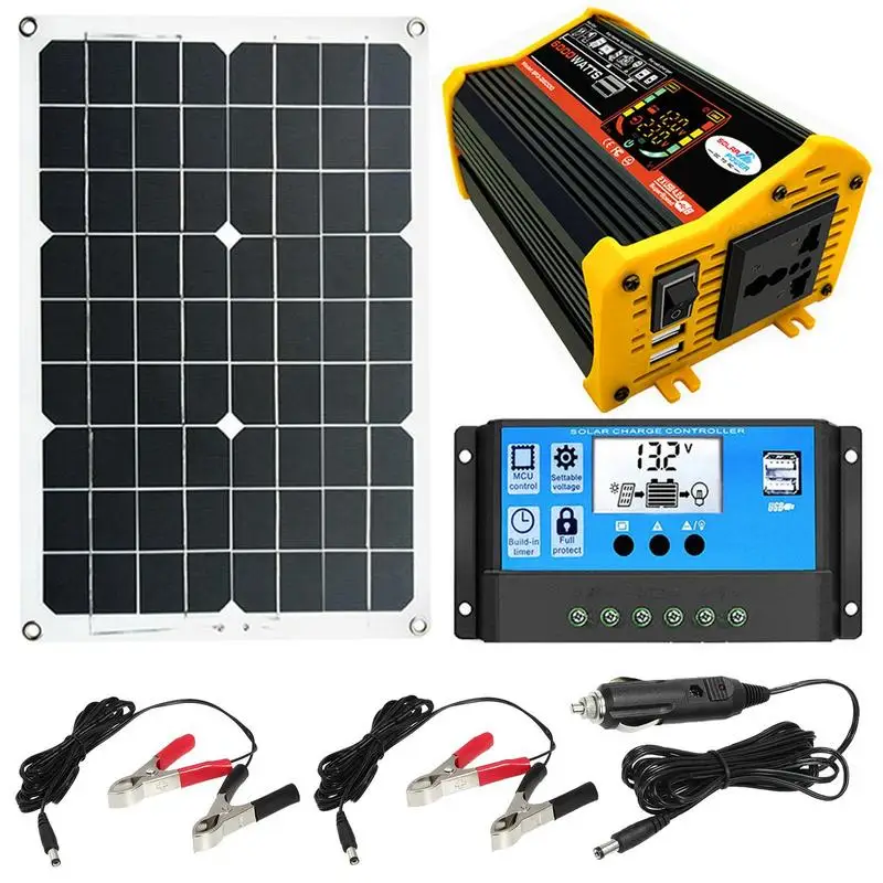 Portable Power Station Solar Power System With 6000W Power Inverter And Panels 6000W Power Inverter Car Inverter With Dual USB