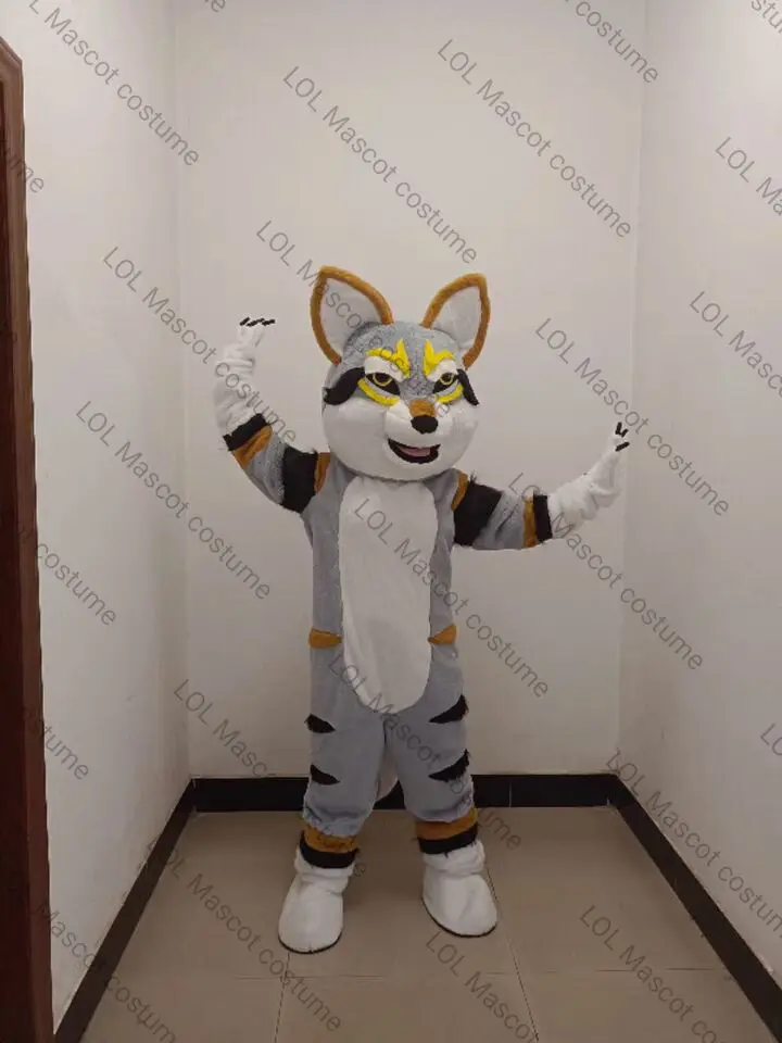 Robe de fête en fourrure de loup en peluche, tenue de carnaval, costume de mascotte d'halloween, livraison gratuite, nouvelle collection, offre spéciale