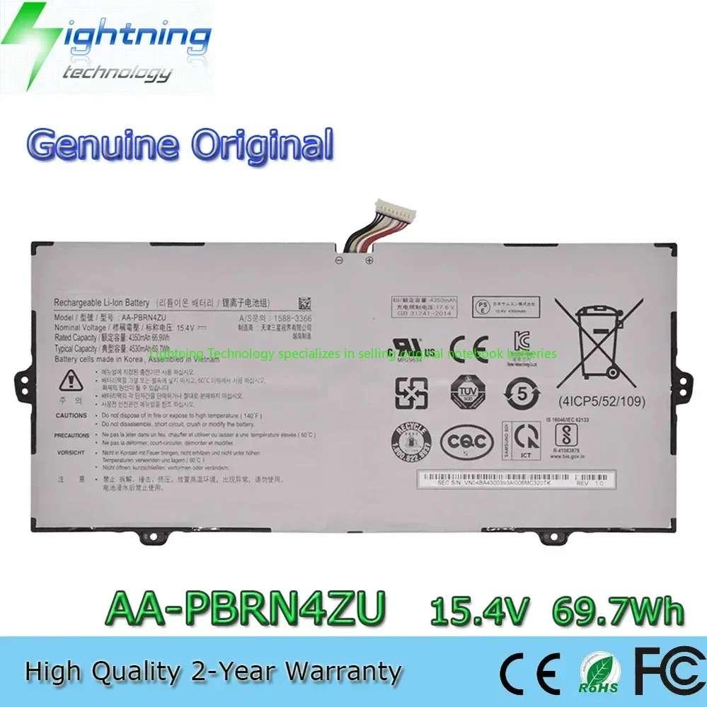 

2025 Year Genuine Original AA-PBRN4ZU 15.4V 69.7Wh Notebook Battery for Samsung Galaxy Book Flex 930QCG 930QCJ 930XCJ NP930QCG