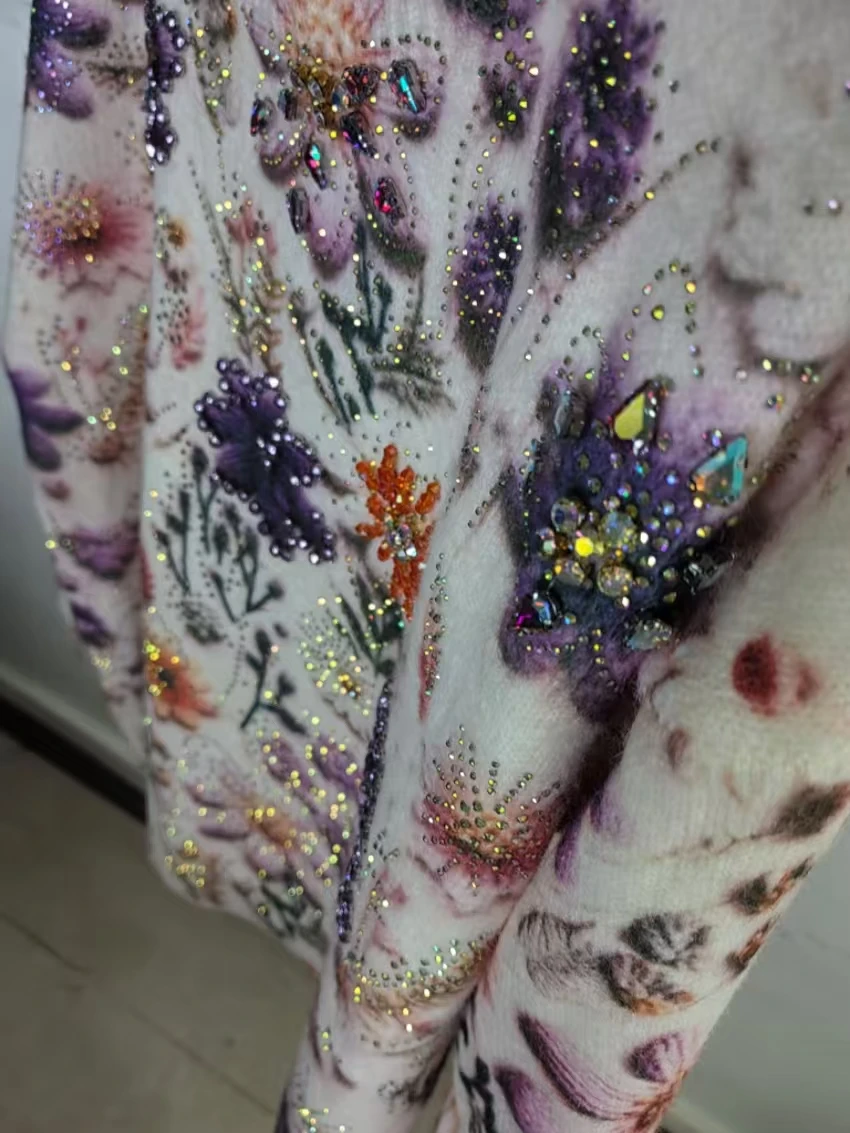 Real Photo Sparkle Party Sweaters Autumn Winter Knitwear Pullover pull femmes tendances 2026 Women's Streetwear Y2K Sweater