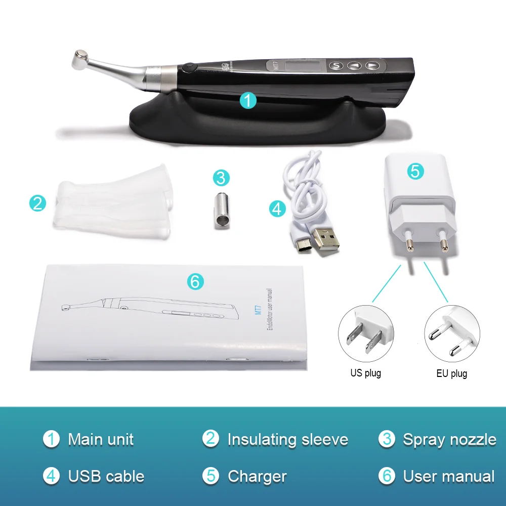 AI-Endo-MT7 Dental Wireless Endo Motor Endodontic Instrument 360°Rotation 16:1 Standard Low Speed Handpiece for Root Canal Treat