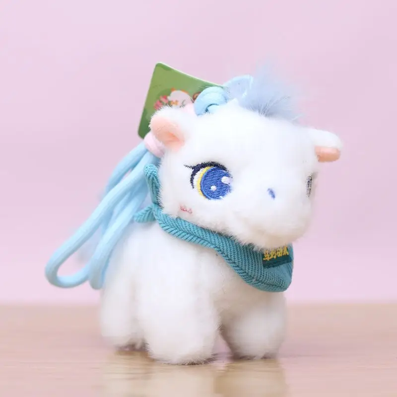 Kawaii Pony Plush Doll Pendant Horse Chinese Year Mascot Bag Charm Cartoon Stuffed Doll Keychain New Year Gifts 2026