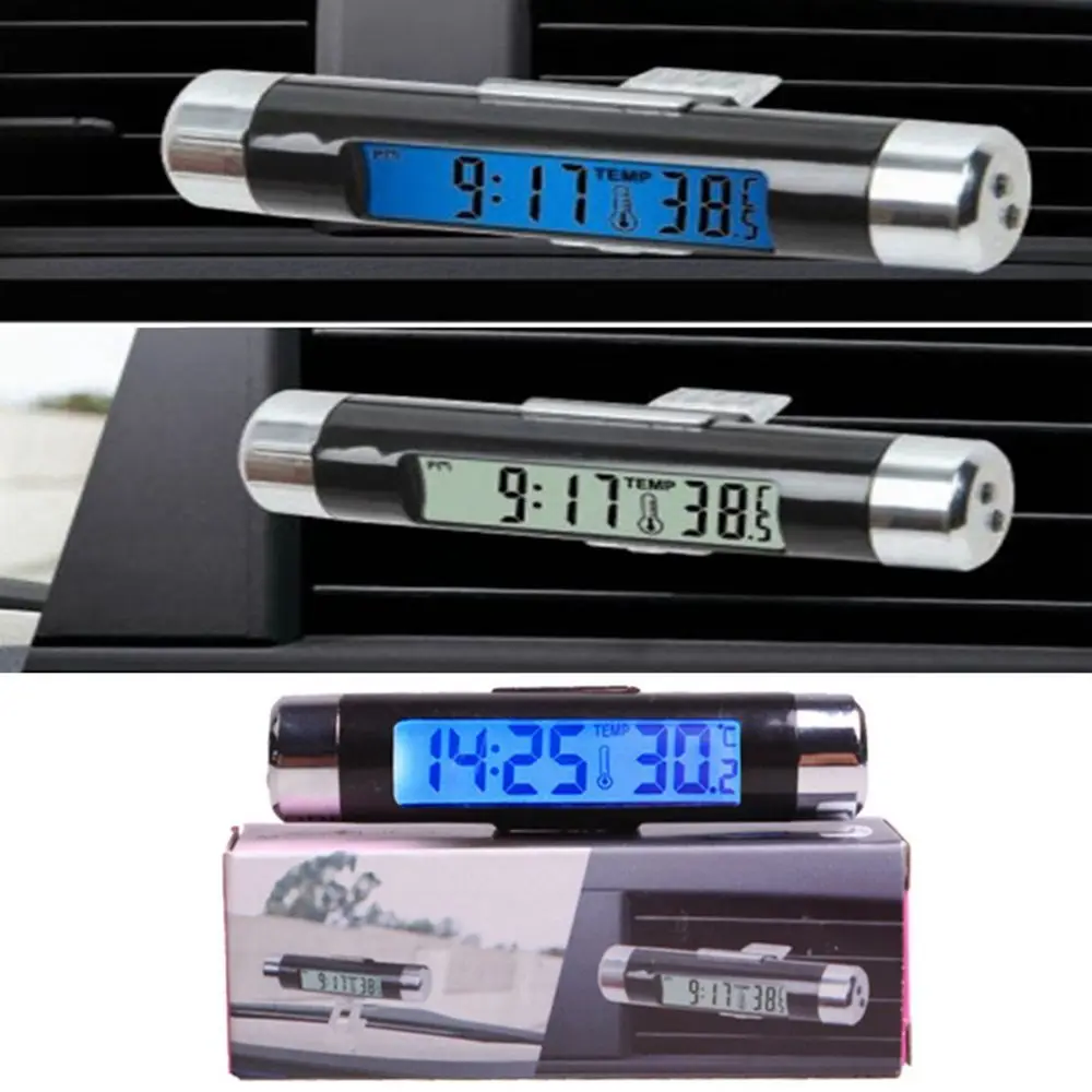 Mini Gauges Car Styling Digital Display Backlight Auto Dashboard Clocks Auto Thermometer Time Watch Car Electronic Clock