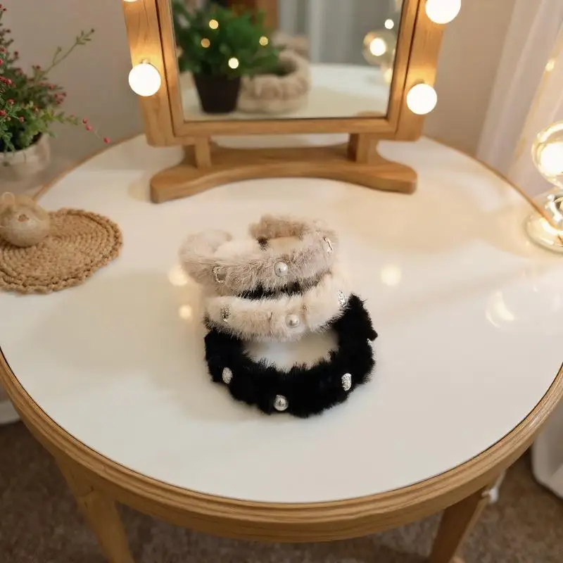 ربطة شعر من القطيفة غير قابلة للانزلاق للنساء، زينة شعر حلوة، عصابة رأس، إكسسوارات شعر عصرية #6