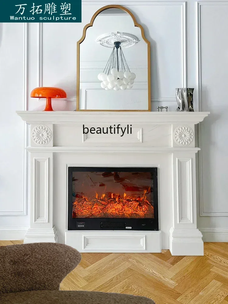 

lt Marble fireplace American white marble natural stone stone carving decorative background porch fireplace