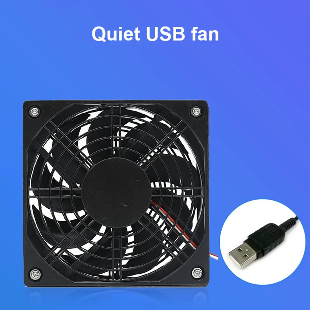 New Router Cooling Silent Fan For Computer Cases Mining Rig CPU Coolers Computer Cooling Fan DC 5V USB Power 120mm Cooling Fan