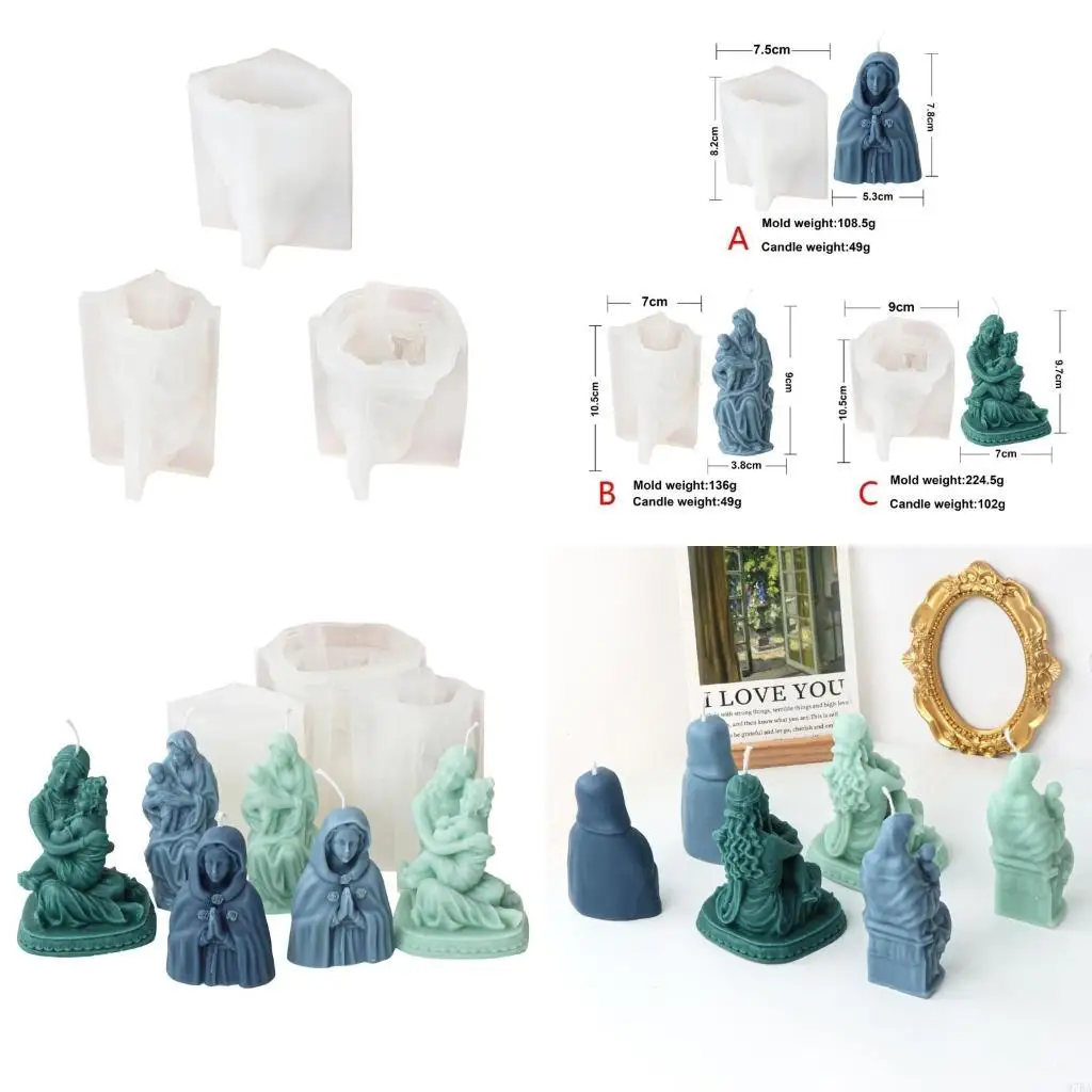 

97BA Virgin Mary Silicone Scented Mold Epoxy Resin Mould for DIY Hand Crafts