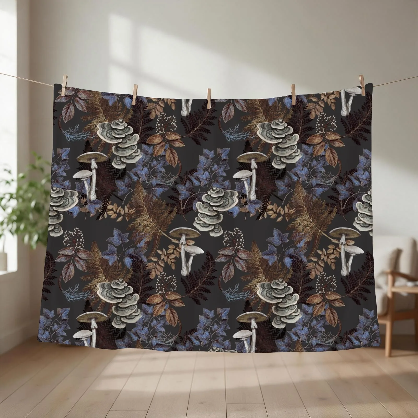 Forest Floor Throw Blanket couch cozy soft plush fuzzy picnic outdoor blanket