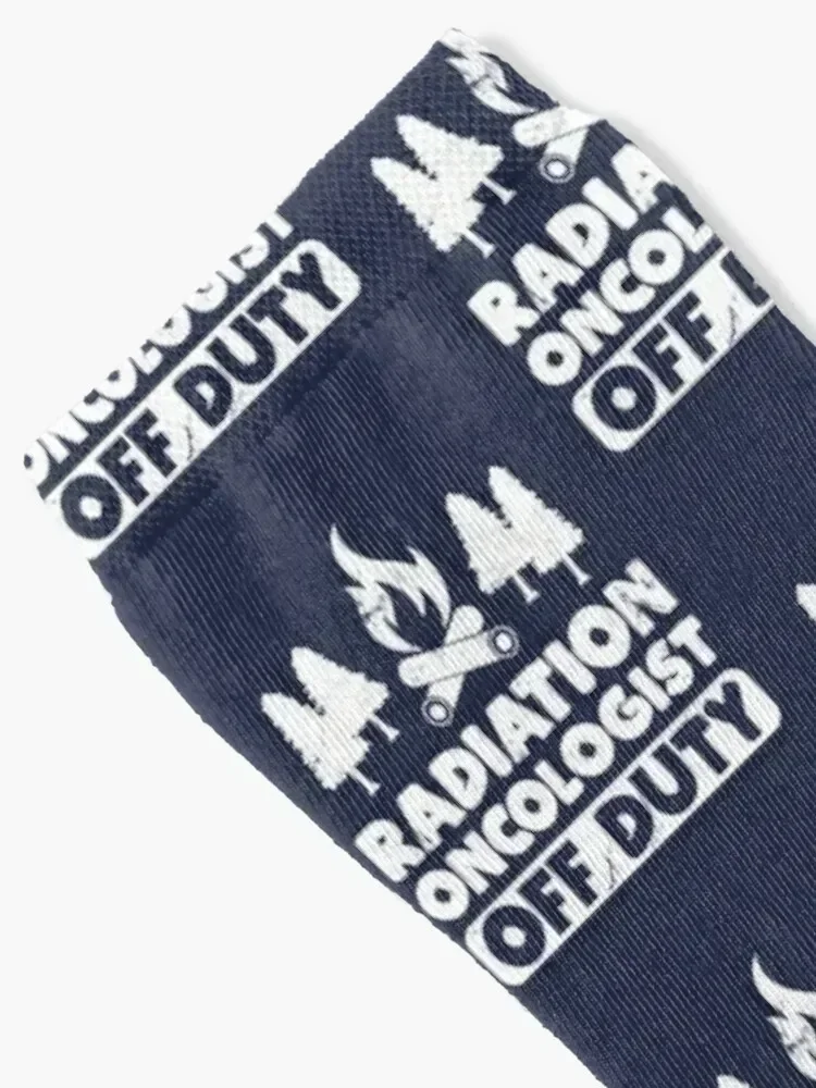 Radiation Oncologist Off Duty Funny Oncology Physician Camping Lover Camper Socks snow gym Ladies Socks Men's