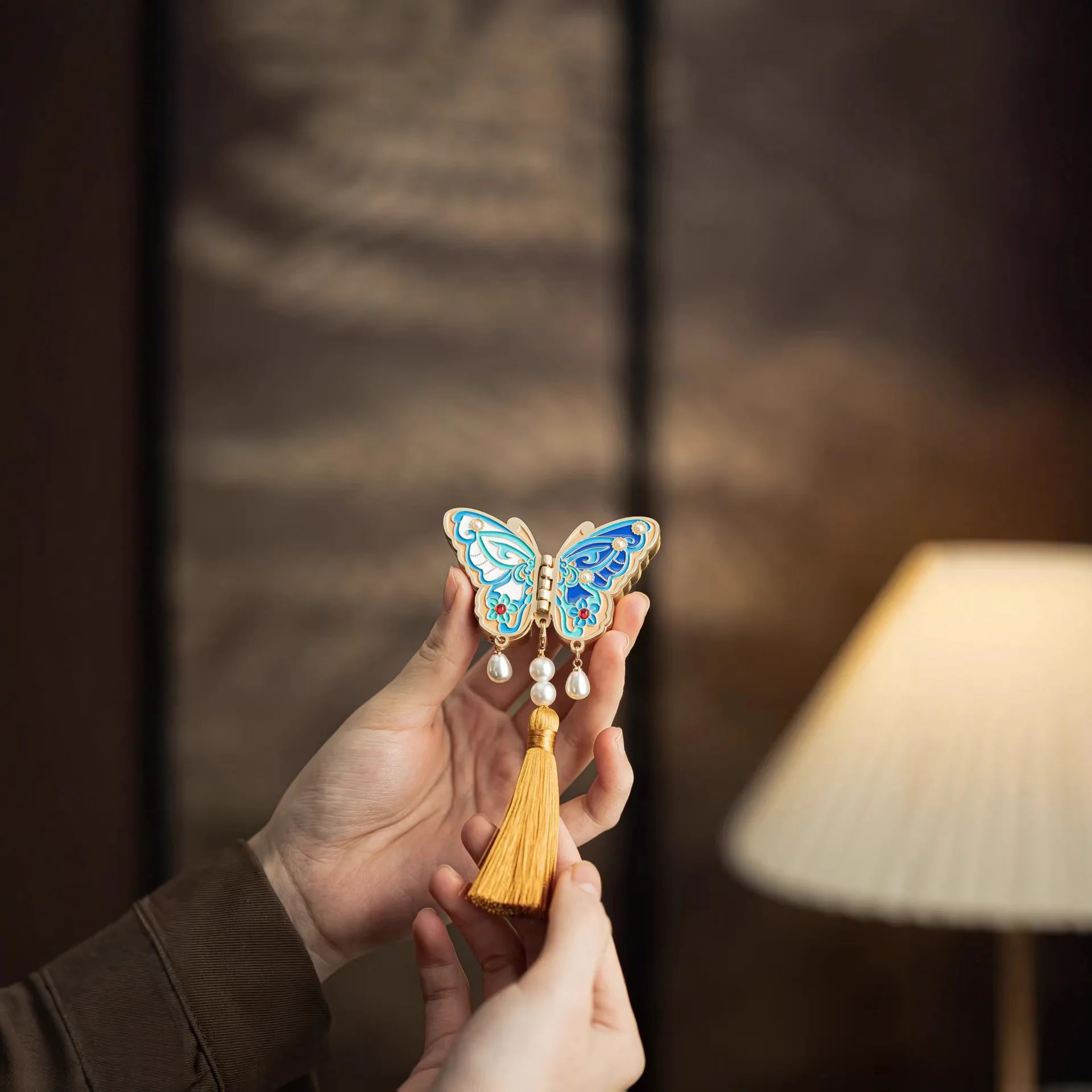 Butterfly Solid Perfume Balm With Pearl Decor Luxury Oriental Chinese Style Fragrance Exquisite Gift Box Portable Solid Scent Ba