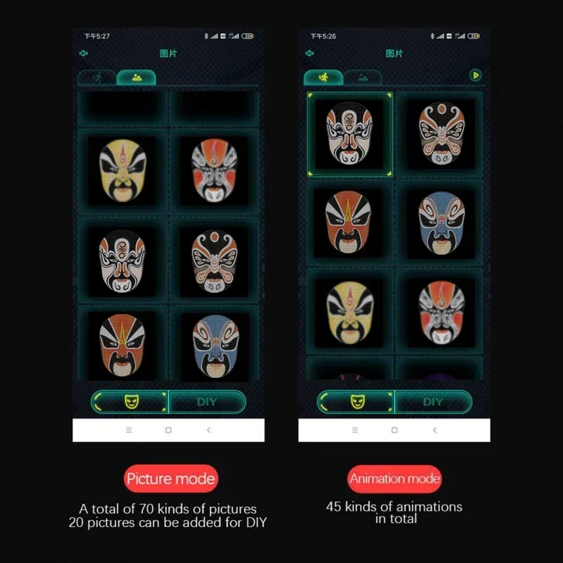 بلوتوث APP التحكم الذكية كرنفال Led أقنعة الوجه عرض Led تضيء قناع للبرمجة تغيير الوجه DIY صور لجميع القديسين