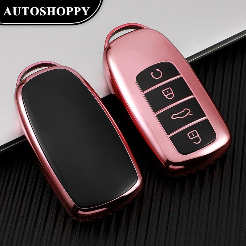 

For Chery Tiggo 8 Pro Tiggo 8plus New 5 Plus 7pro Electroplate Soft TPU Car Smart Key Case Cover Shell Bag Keychain Protector