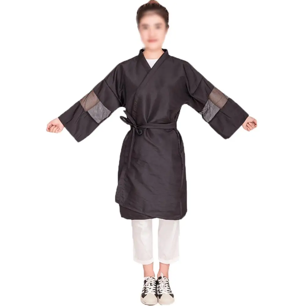 

Kimono Style Hairdressing Cape Black Mesh Haircut Gown Durable Practical Salon Home Hair Cutting Perming Dry Clean