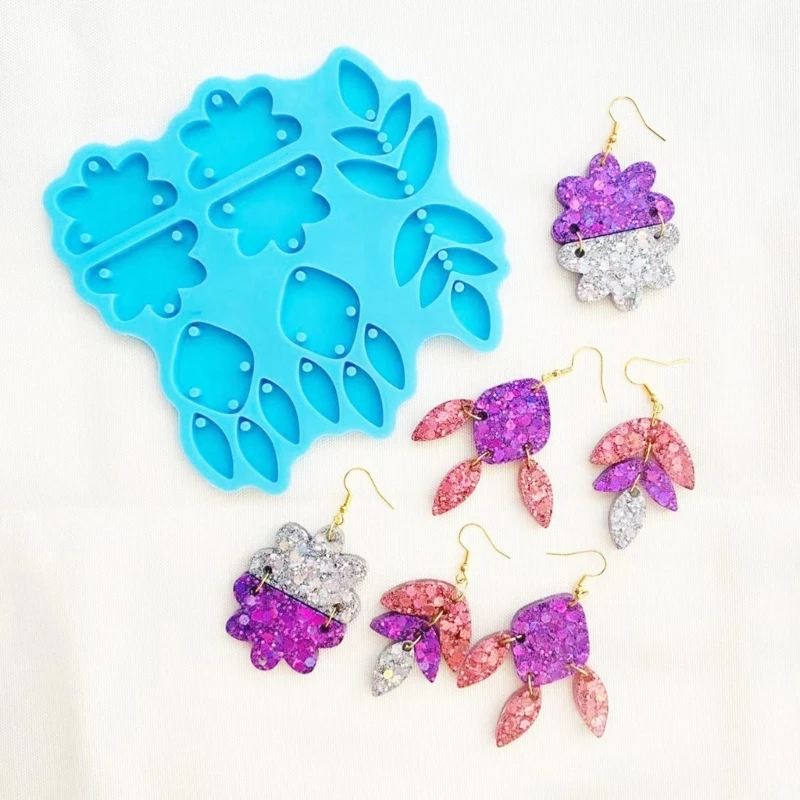 3 Styles Combined Earrings Silicone Mold Keychain Pendant Mold for DIY Craft Dropsale