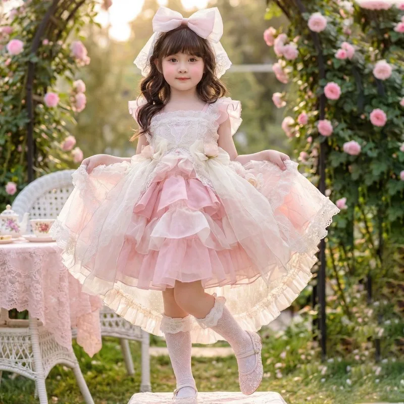 Girls Princess Dress Butterfly Rose High-end Custom Girls' Boutique Dress Girls Sweet Lolita Birthday Party Lolita Tutu Dress