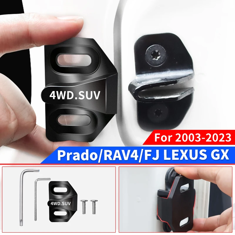 

For Toyota Prado 150 Tailgate Lock RAV4 Cruiser FJ Lexus GX Luggage Lock Rear Door Shockproof Anti-Abnormal Sound Accessories