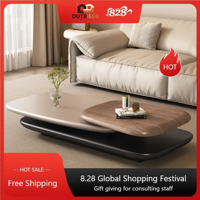 Modern Living Room Coffee Table Extendable Designer Luxury Irregular Side Table Adjustable Nordic Mesa Centro Salon Furniture