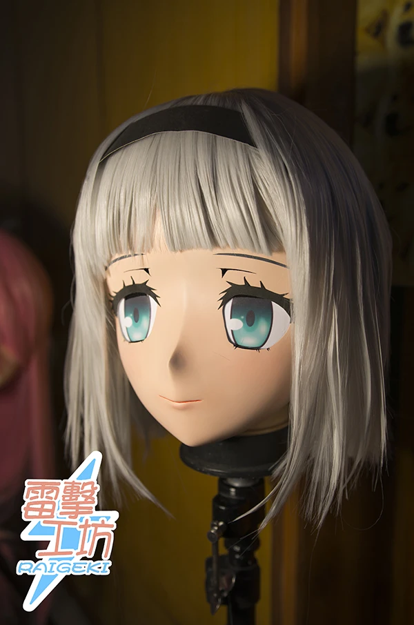 (KM9191)Top Quality Handmade Female Resin Full Head Cosplay Japanese Role Play Anime Anna Kigurumi Mask Crossdresser Doll