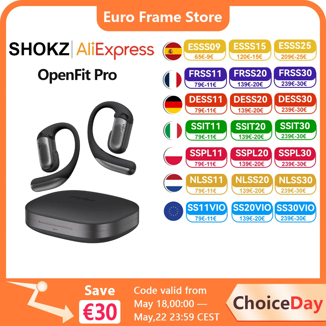 Écouteurs sans fil Shokz OpenFit Pro à conduction osseuse avec réduction de bruit, autonomie de 50h, étanchéité IP55, écouteurs de sport OpenFit Pro Nouveaux